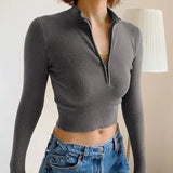 Women Tops Fashion Breathable Long Sleeves Top (ZJ0415)