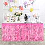 Themed Party Supplies Macaron Tinsel Table Skirt – Fluorescent Theme Party Fringe Table Decoration