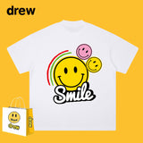 Drew T Shirts Short Sleeve T-shirt Smiley Face Letter Print