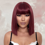 Women's Wigs Heat-Resistant Straight Bob Wig (12inch) - Colorful Festival Wig