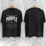 Purple Brand Distressed T Shirts Short Sleeve