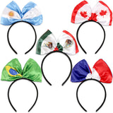 Themed Party Supplies 2026 US-Canada-Mexico World Cup Fan Headband – National Flag Bow Cheerleading Accessory