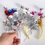 Themed Party Supplies Christmas Colorful Disco Ball Headband – 80s Themed Party Tinsel Hair Accessory