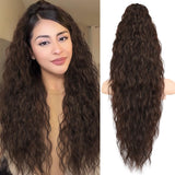 Women's Wigs High Temperature Silk Water Ripple Long Curly Hair Ponytail Hair Extensions Ponytail