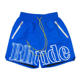 Rhude Shorts3M Reflective Letter Print Tether Elastic Casual Beach Shorts