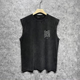 Purple Brand Distressed Tank T Shirts Distressed Sleeveless T-shirt Vest