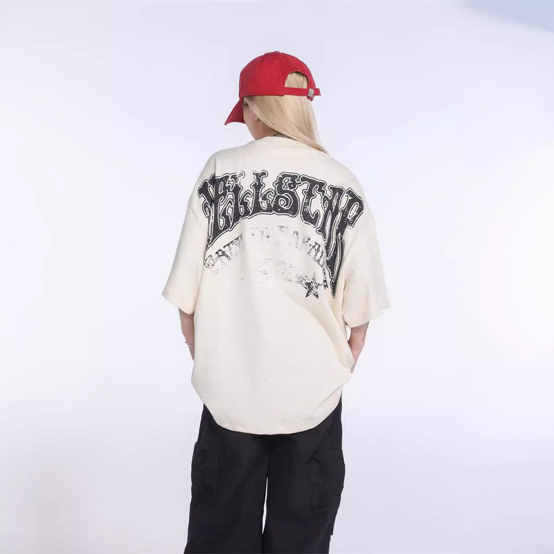Hellstar T Shirt Vintage Abyss Eye vin Loose Short Sleeve Casual T-Shirt