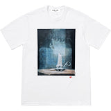 Mens T-shirts 21SS Fxxk Tee Dirty Candle Smoke Print Loose Short Sleeve Crew Neck T-Shirt