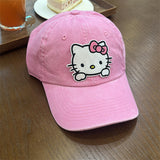 Y2k hot girl hat heavy industry cutekt cat pink baseball cap casual peaked cap sunshade