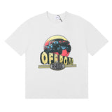 Rhude T Shirt Alphabet Coconut Racing Pattern Short Sleeve T-Shirt