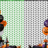 Themed Party Supplies Halloween Witch Hat Foil Fringe Curtain – 1×2m Black & Green Witch Theme Party Backdrop