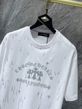 Chh Chrome Hearts T Shirts Sanskrit Star Splashing Ink Casual Sports Men's and Women's Short Sleeve T-Shirts