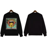 Palm Angels Sweatshirts Painted Mouth Logo Print Long Sleeve Crew Neck Sweater