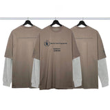 Men T-shirts Autumn and Winter Paris Grain Long Sleeve T-Shirt Crew Neck Loose Casual Bottom Shirt