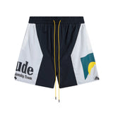 Rhude Shorts Sunset Letter Print Casual Sports Shorts Beach Shorts