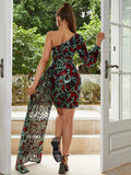 Women Party Dress Elegant One-Shoulder Host Banquet Evening Dress (Ss0416)