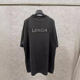 Men T-shirts Summer Paris Hot Diamond Washing Water Short Sleeve Crew Neck T-Shirt Casual