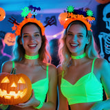 Halloween headband Glow-in-the-Dark Halloween Headband – Neon Stripes & Felt Accents