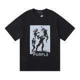Purple Brand T Shirts Purple Micro Label Letter Pattern Printed Short Sleeve T-Shirt