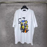 Men T-shirts Paris Simpson Crew Neck Short Sleeve T-Shirt Loose Casual