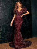 Women Party Dress Fashionable Sequins Evening Gown (Ss0416)