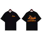 Rhude T Shirt Label Wings Alphabet Earth Print Short Sleeve T-Shirt