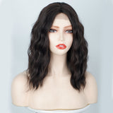 Women's Wigs Middle Part Highlighted Water Wave Lace Front Wig