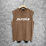 Purple Brand Distressed Tank T Shirts Distressed Sleeveless T-shirt Vest