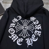 Chh Chrome Hearts Hoodie Cross Red Character Embroidered Casual Hooded Sweater