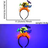 Halloween headband Glow-in-the-Dark Halloween Headband – Neon Stripes & Felt Accents