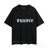 Purple Brand T ShirtsPurple Micro Label Letter Pattern Printed Short Sleeve T-Shirt