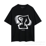 Purple Brand T ShirtsPurple Micro Label Letter Pattern Printed Short Sleeve T-Shirt
