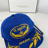 Rhude Hat Wheat Ear Letter Embroidery Old Baseball Cap