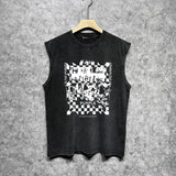 Purple Brand Distressed Tank T Shirts Distressed Sleeveless T-shirt Vest