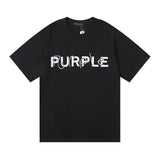 Purple Brand T Shirts Purple Micro Label Letter Pattern Printed Short Sleeve T-Shirt
