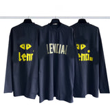 Men T-shirts Paris Masking Tape Long Sleeve T-Shirt Loose Casual Bottom Shirt