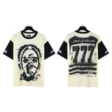Hellstar T-Shirt Head Print Apricot Short Sleeve T-Shirt