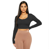 Women Tops Fashion Breathable Long Sleeves Top (ZJ0415)
