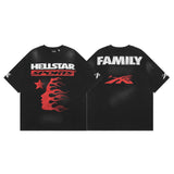 Hellstar T Shirt Family Letter Print Short Sleeve T-Shirt Summer