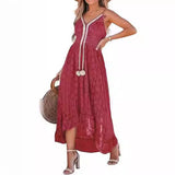 Women Party Dress Lace Shoulder Strap Beach Dress (Ss0416)