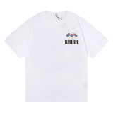 Rhude T Shirt Alphabet Flag Print Short Sleeve T-Shirt