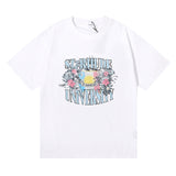 Rhude T Shirt Flag Floral Print Short Sleeve T-Shirt