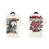 Hellstar T-Shirt Head Print Apricot Short Sleeve T-Shirt