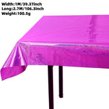 Themed Party Supplies Gender Reveal Foil Fringe Curtain & Tablecloth Set – Baby Boy & Girl Party Decorations