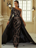 Women Party Dress Sequined Temperament Commute Evening Gown (Ss0416)