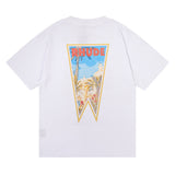 Rhude T Shirt Stamp Seal Coconut Tree Print Short Sleeve T-Shirt