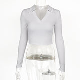 Women Tops Fashion Breathable Long Sleeves Top (ZJ0415)