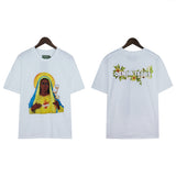 Denim Tears T Shirts Kapok T-shirt Vintage Woman Avatar Oil Painting round Neck Short Sleeve