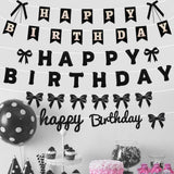 Themed Party Supplies Bow Theme Party Decoration Banner – Glittery Tinsel Bow Banner for Girls’ Birthday Party