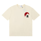 Rhude T Shirt Letter Snow Mountain Sunset Pattern Short Sleeve T-Shirt